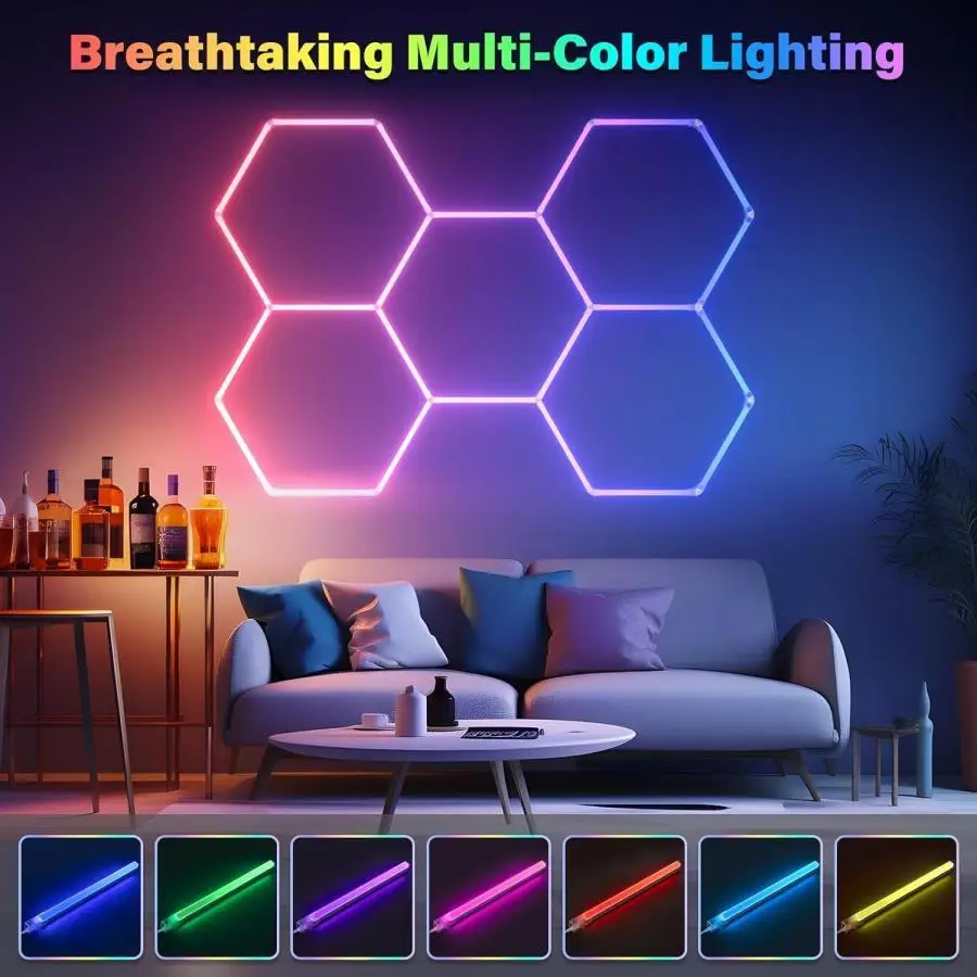 HEXAGON GARAJ AYDINLATMA SETİ RGB ÖLÇÜLERİNDE